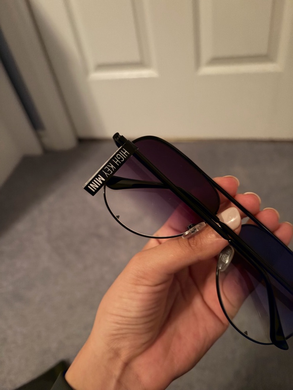 Quay Australia Aviator Sunglasses in Black with Fade Lenses - Picture 3 of 5